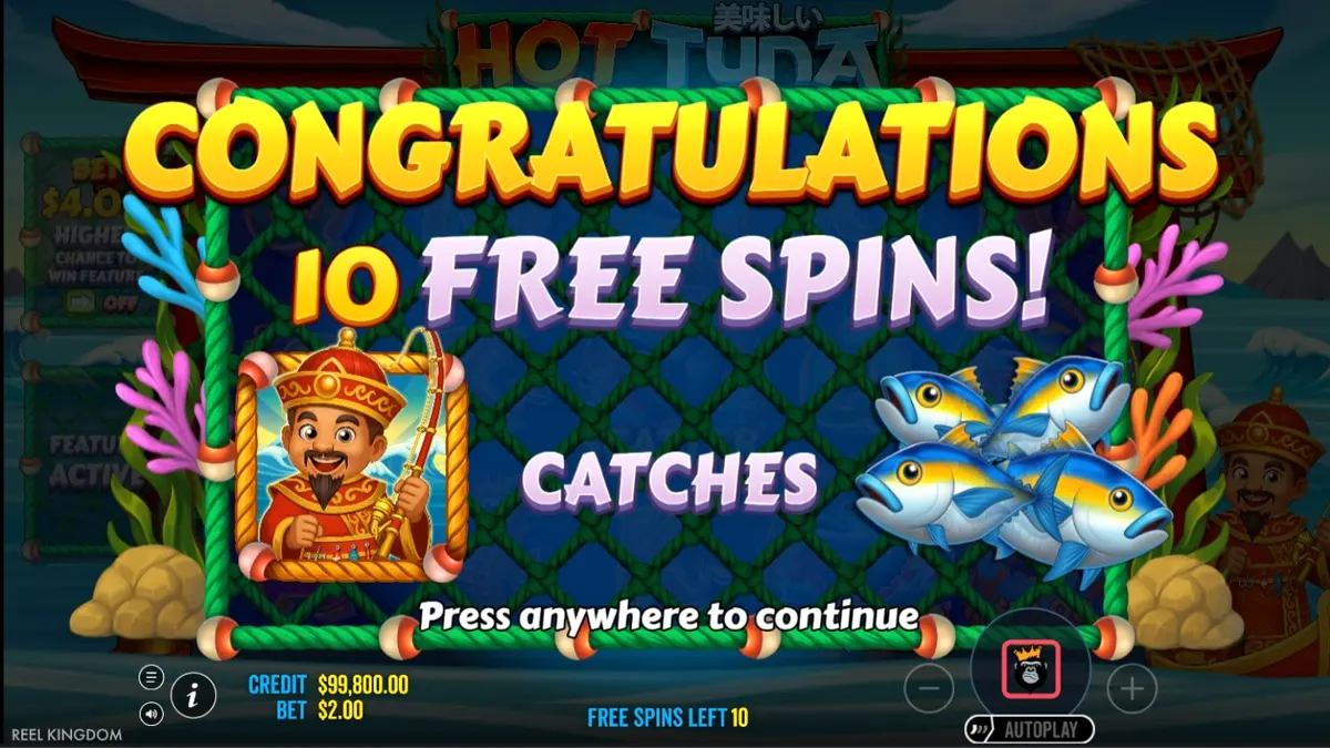 Tampilan visual slot Hot Tuna dengan tema nelayan Asia